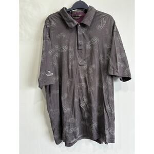 Tiger Woods Shirt Mens Size XXL Gray Paisley Short Sleeve Golf Polo
